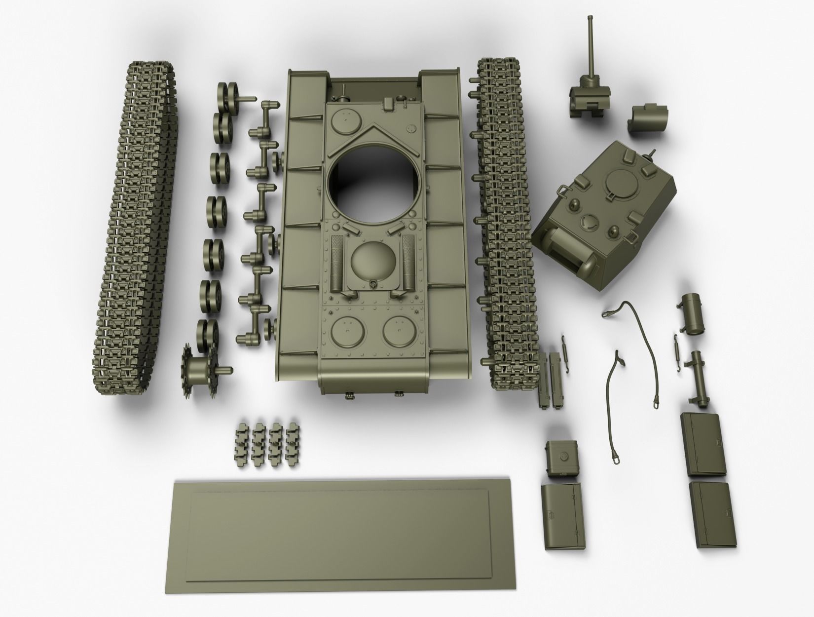 KV1 tank 3D print model_6