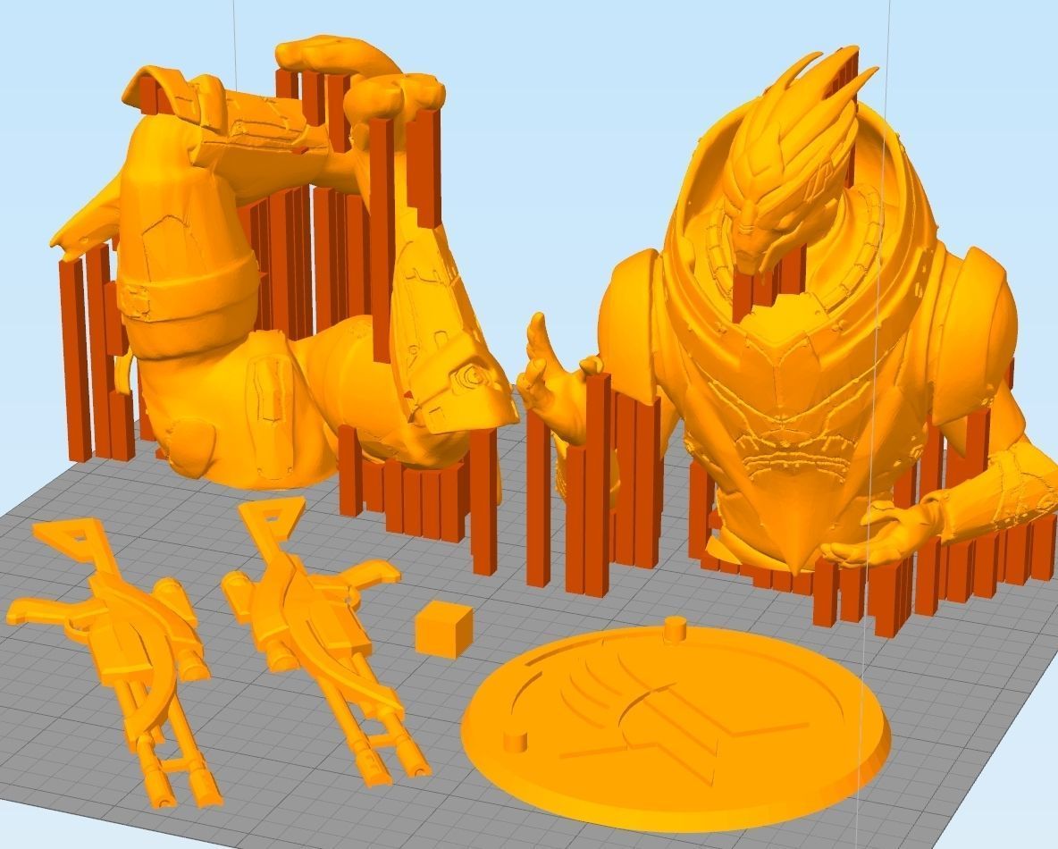 Mass Effect Garrus Vakarian Statue 3D model 3D printable | CGTrader