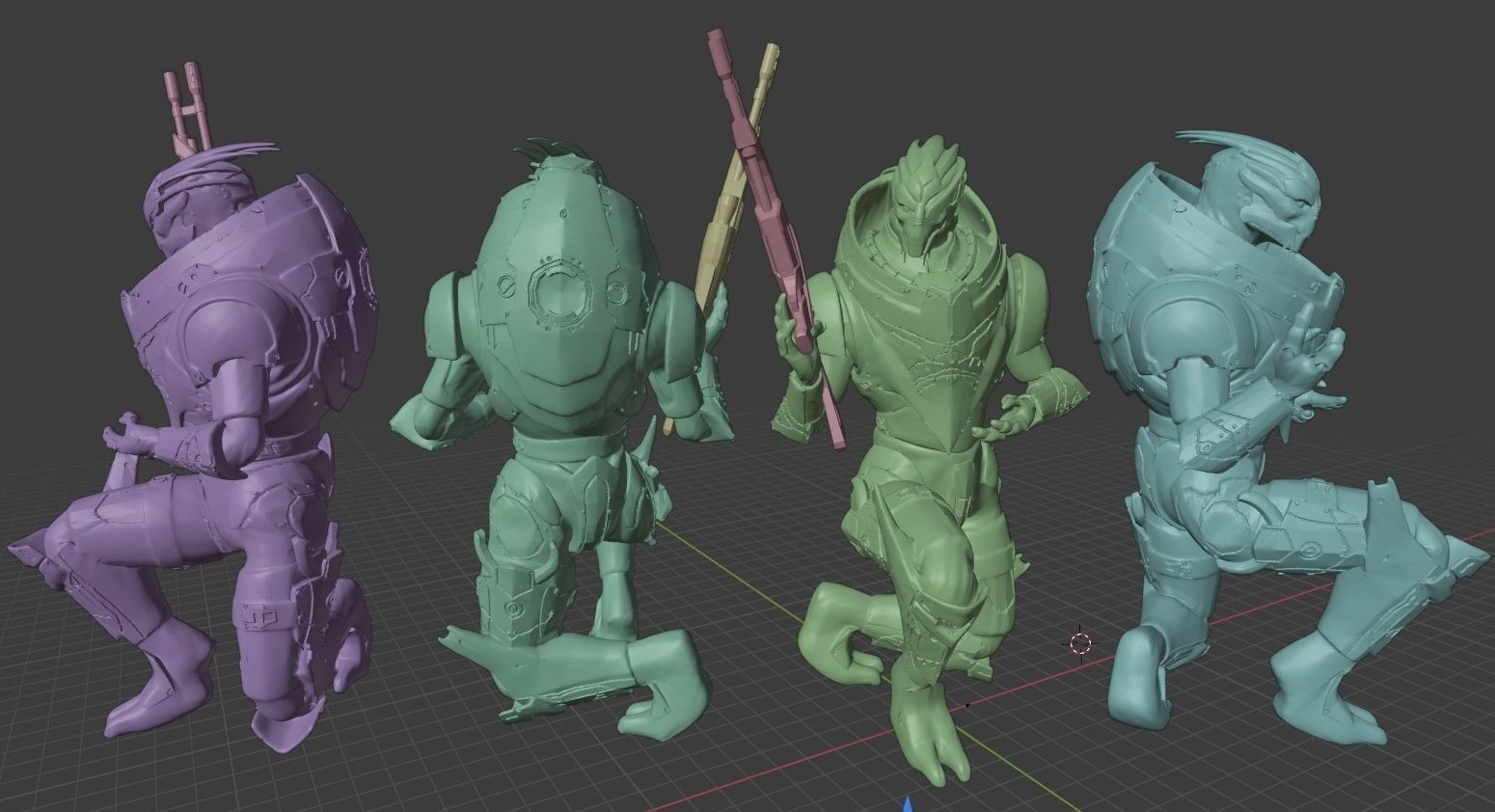 Mass Effect Garrus Vakarian Statue 3D model 3D printable | CGTrader