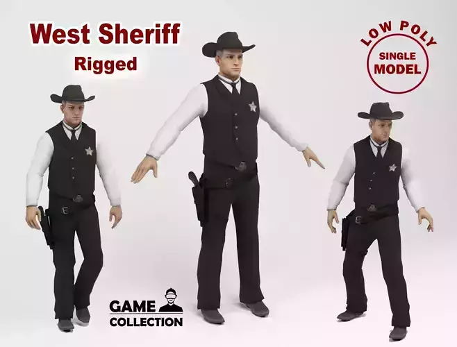 West sheriff Low-poly 3D model