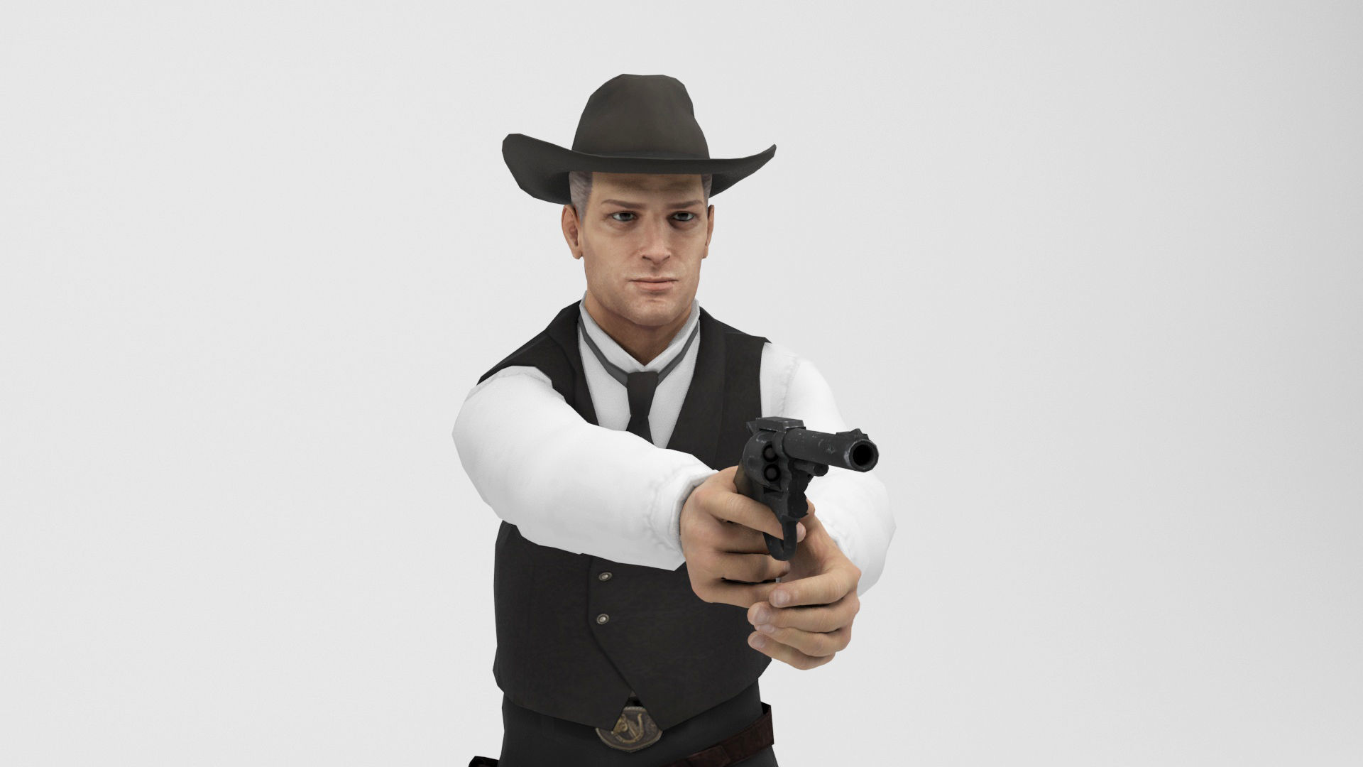 West sheriff Low-poly 3D model_11