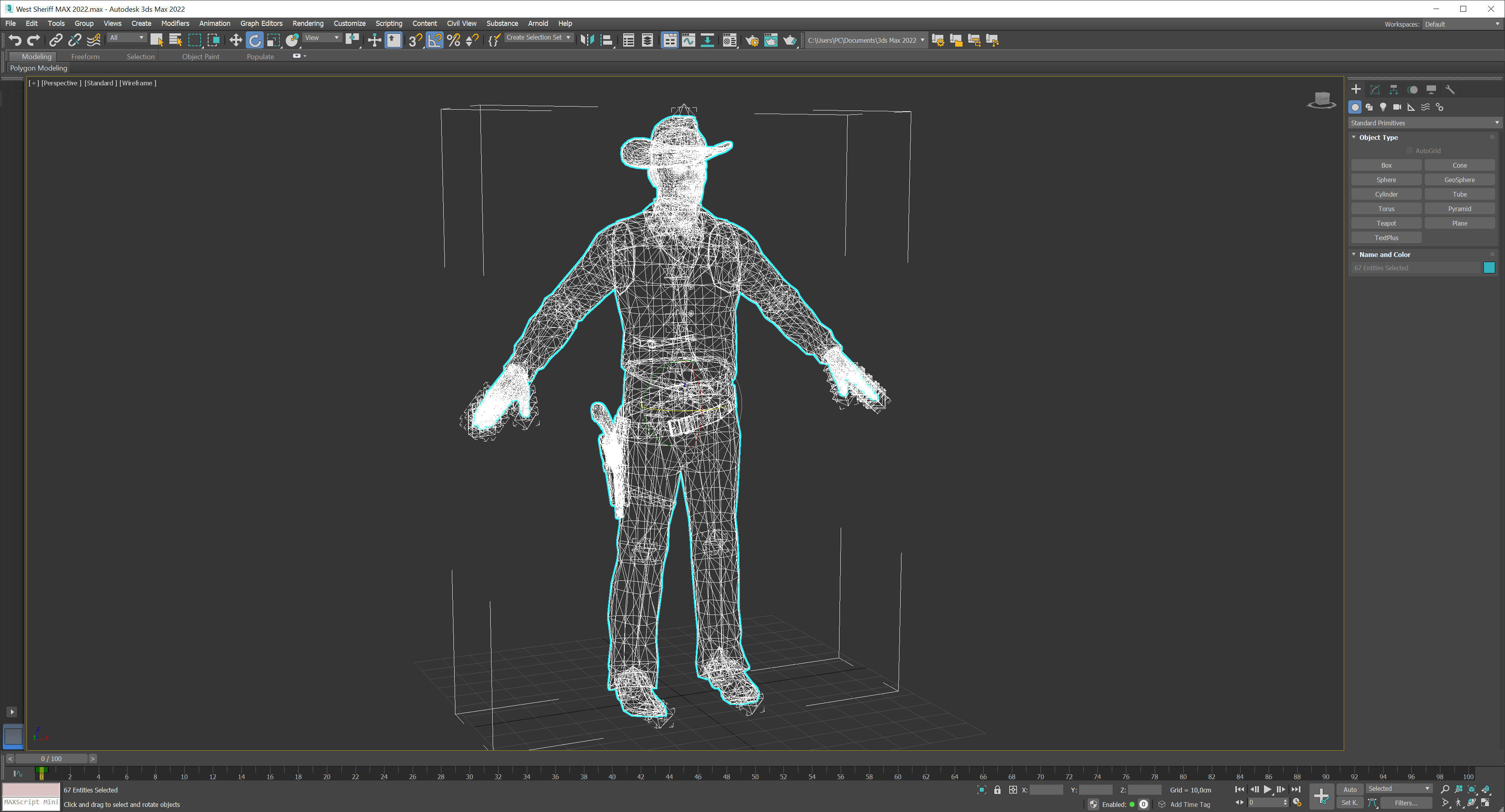 West sheriff Low-poly 3D model_16
