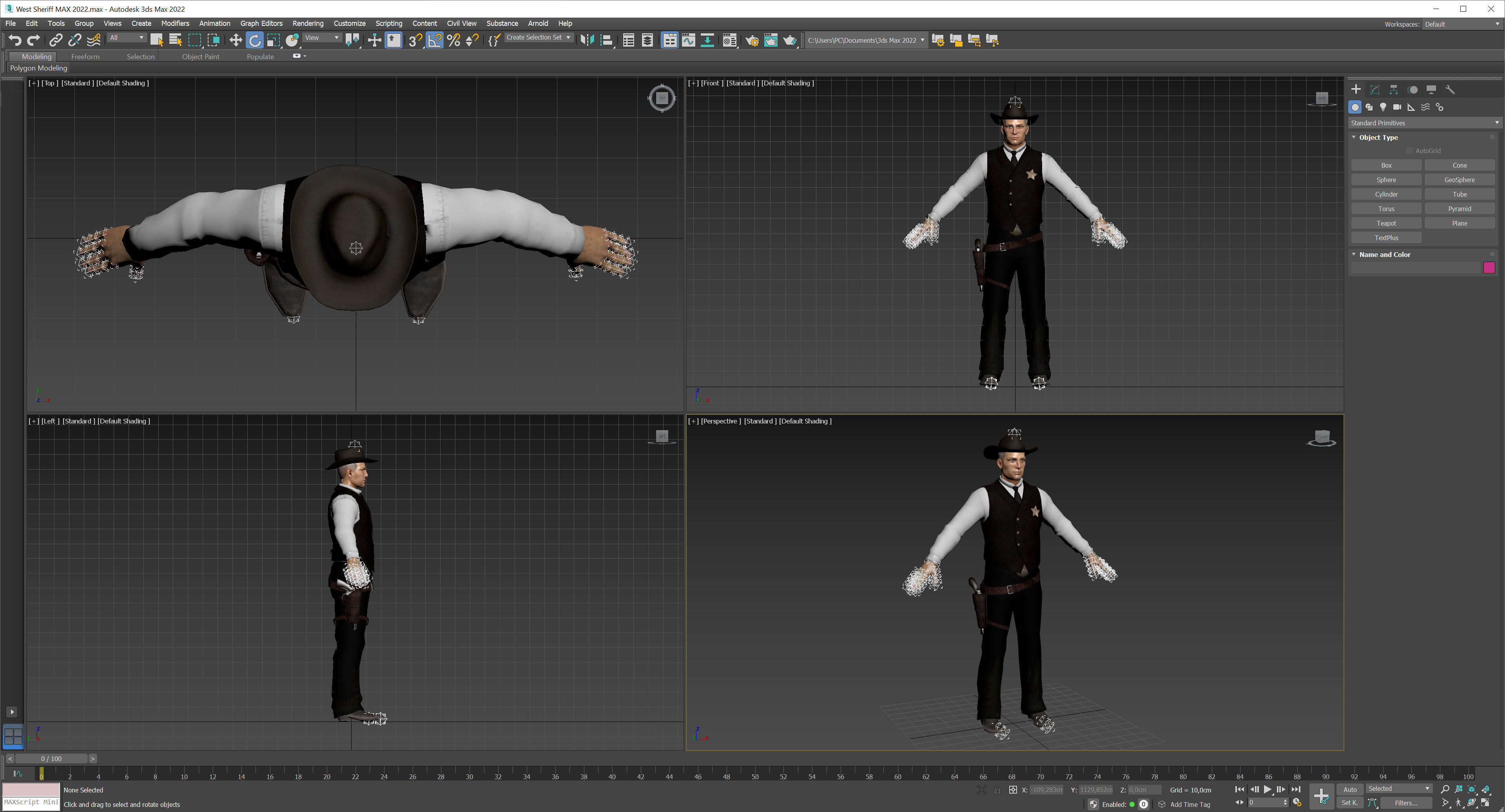 West sheriff Low-poly 3D model_13