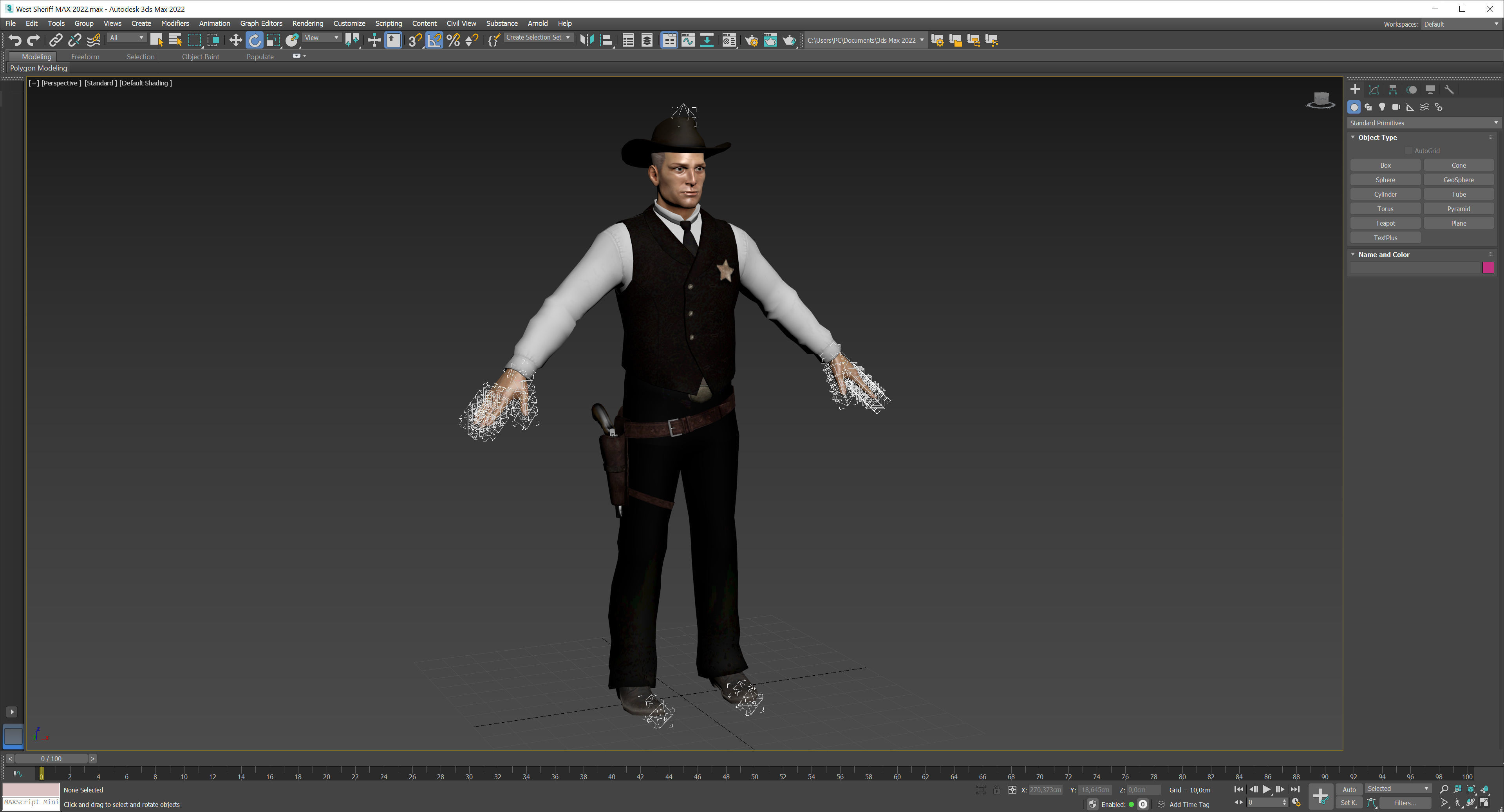 West sheriff Low-poly 3D model_14