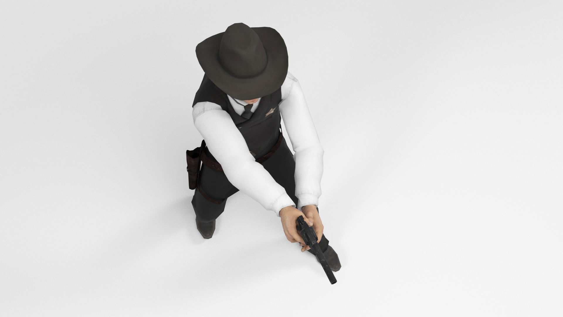 West sheriff Low-poly 3D model_12