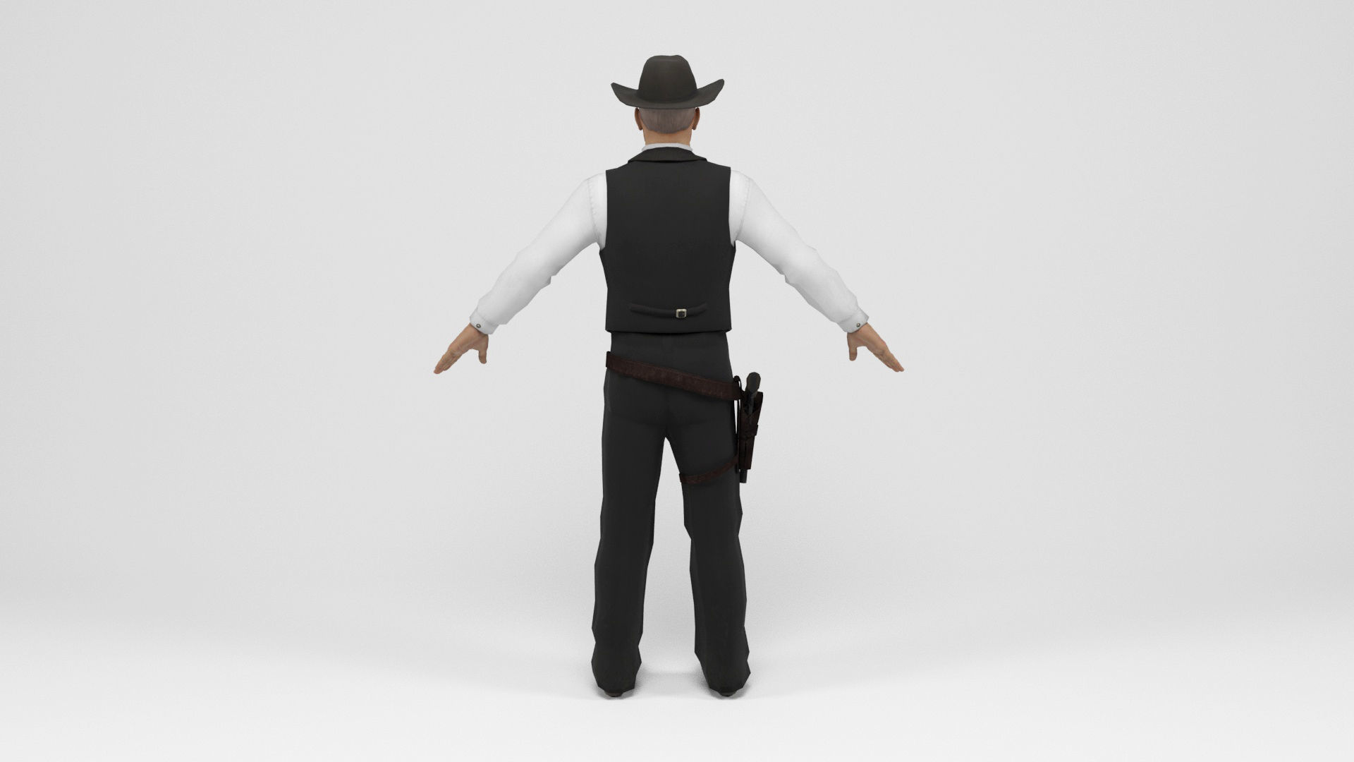 West sheriff Low-poly 3D model_4