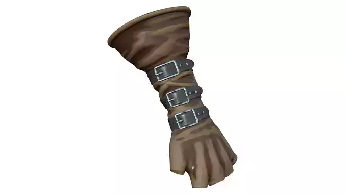 Medieval Warrior Brown Leather Gloves