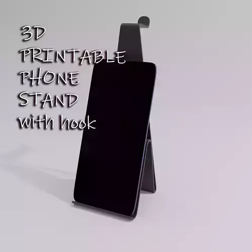3D Printable phone stand with hook 3D print model