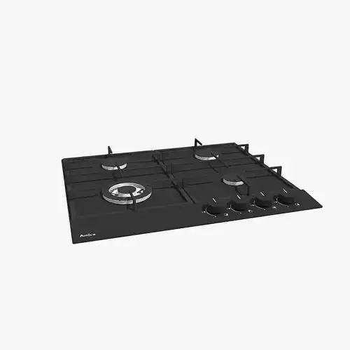 Gas Hob Amica GA6111ApB Black 3D Model
