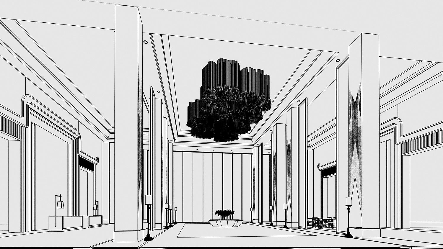 hotel lobby 3D model_2