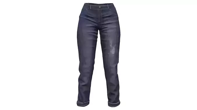 Rolled Legs Loose Female Denims Pants