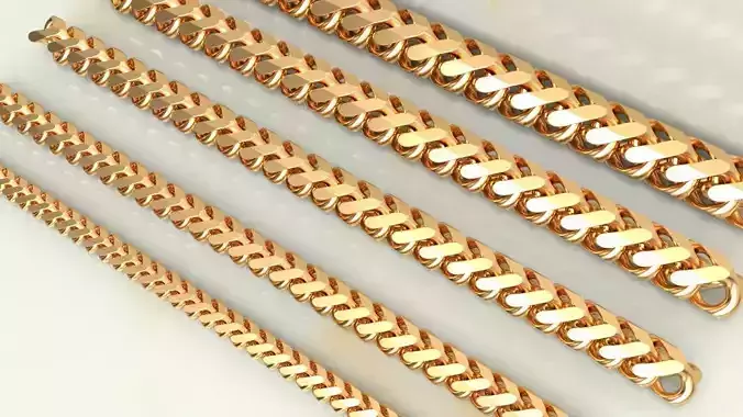 Edge Franco cuban link chain or necklace 3D print model