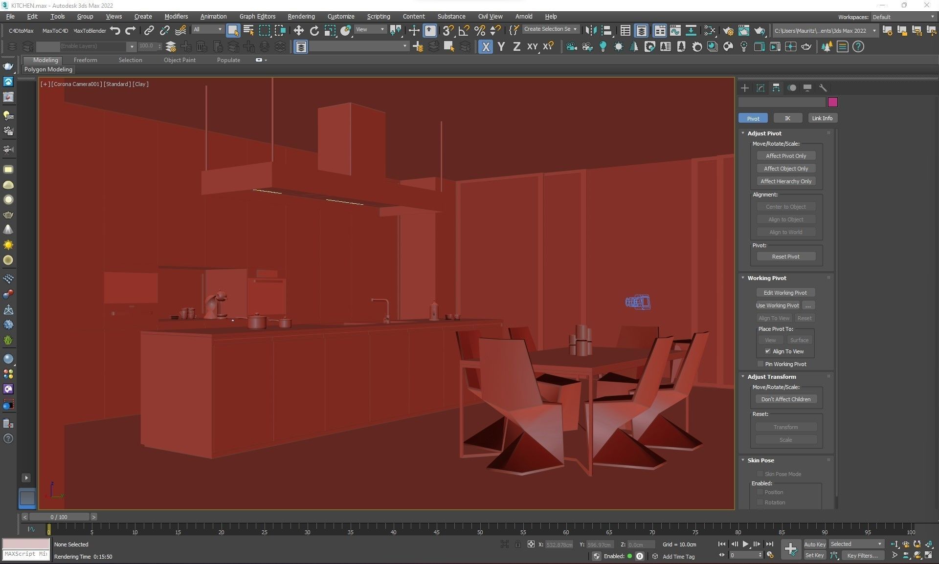 Corona - 3ds Max Scene files - Minimalist Kitchen Interior Scene 3D model_6
