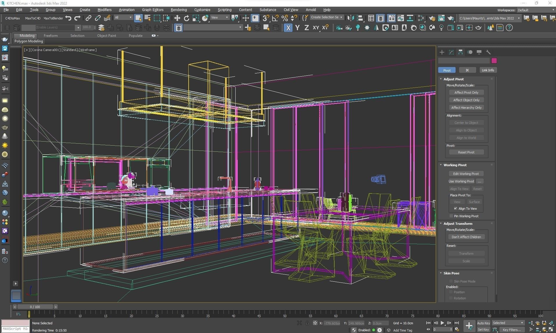 Corona - 3ds Max Scene files - Minimalist Kitchen Interior Scene 3D model_7