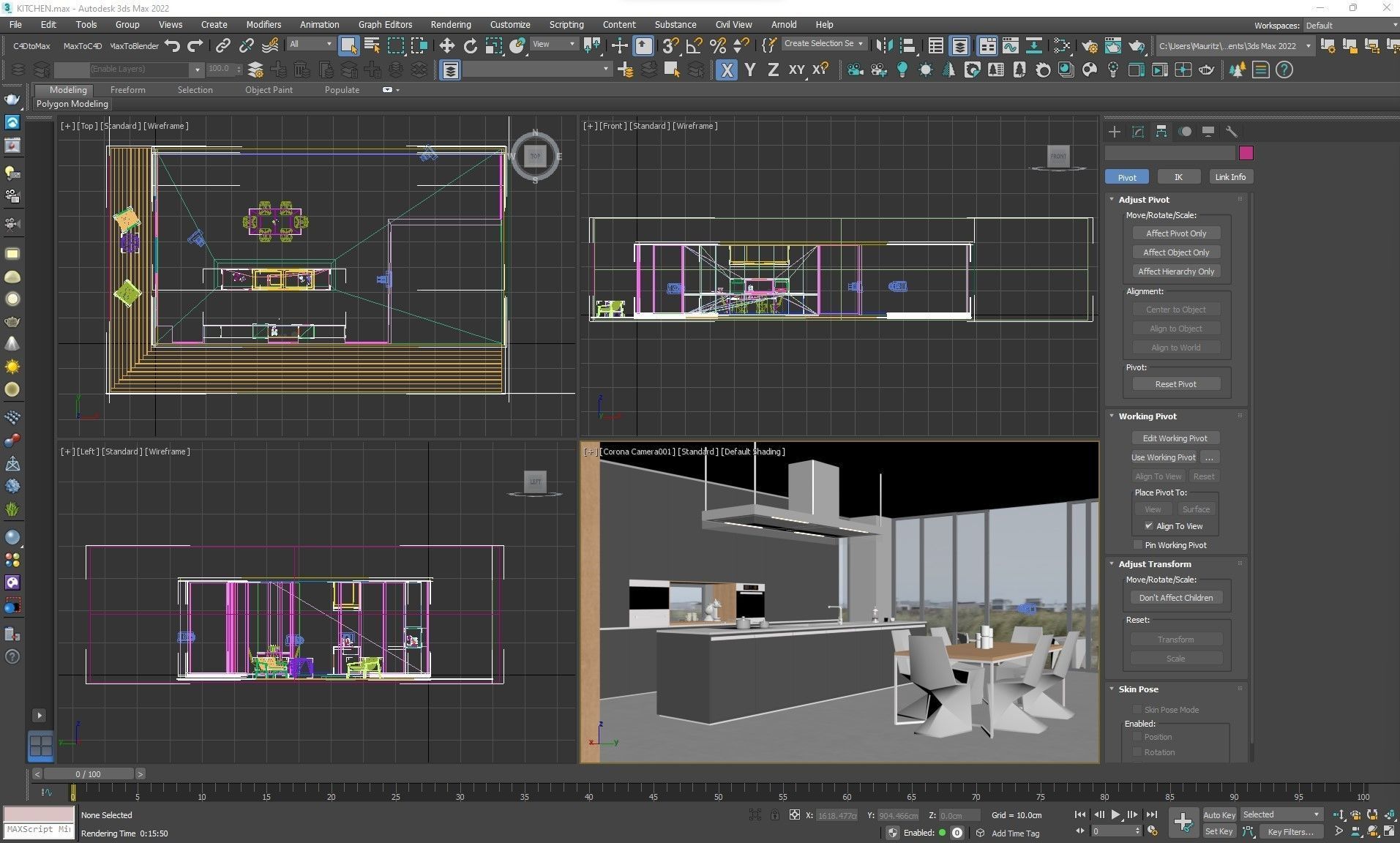 Corona - 3ds Max Scene files - Minimalist Kitchen Interior Scene 3D model_4