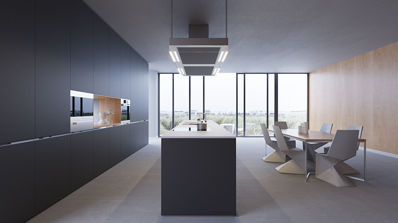 Corona - 3ds Max Scene files - Minimalist Kitchen Interior Scene 3D model_2