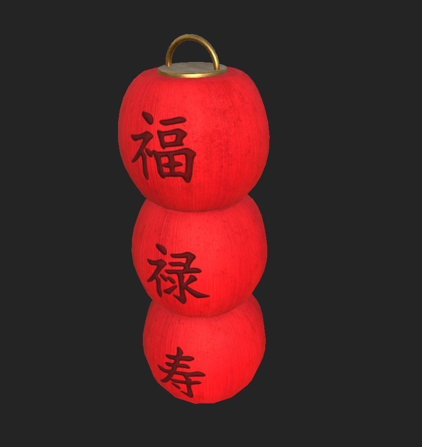 Realistic Chinese Lantern 5  Low-poly 3D model_23