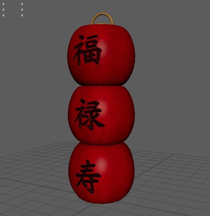 Realistic Chinese Lantern 5  Low-poly 3D model_15