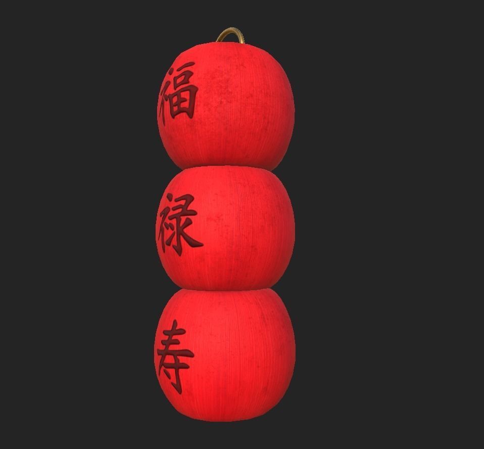 Realistic Chinese Lantern 5  Low-poly 3D model_24
