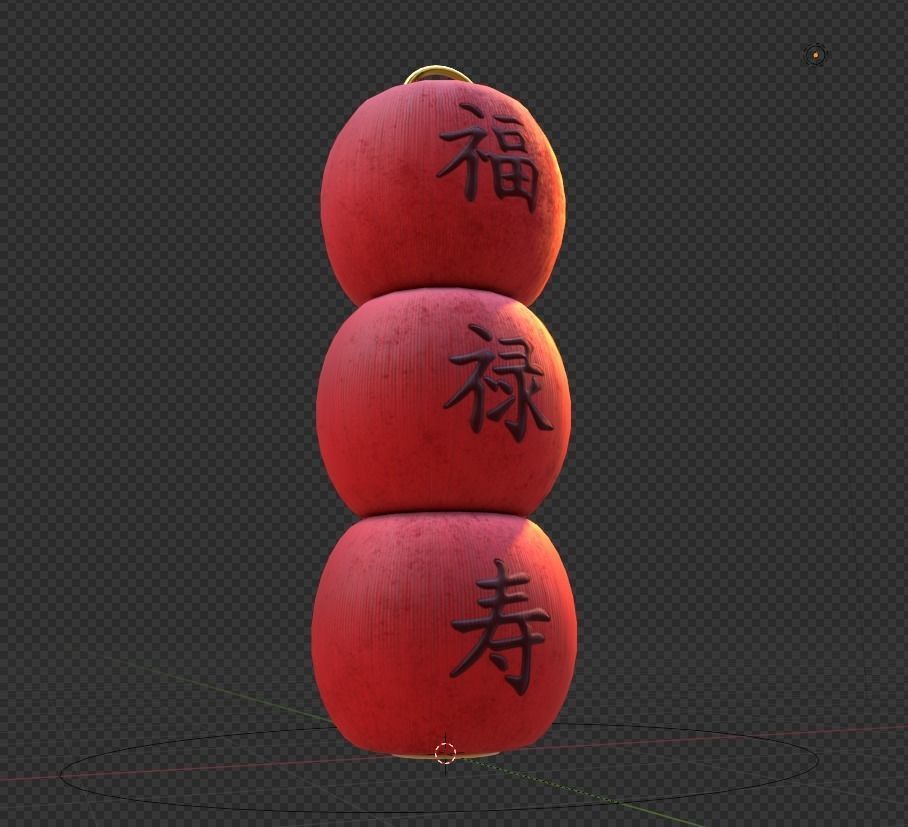 Realistic Chinese Lantern 5  Low-poly 3D model_10