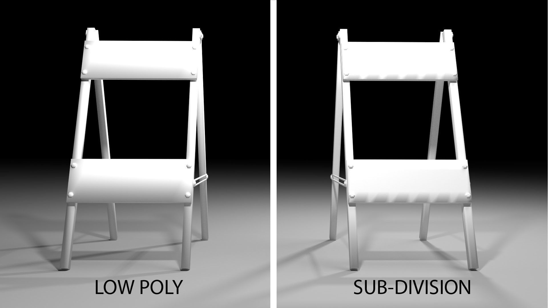 Traffic Barricade - A-Frane Type II 3D model_4