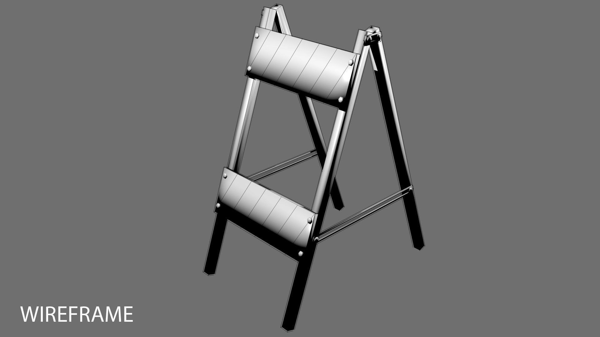 Traffic Barricade - A-Frane Type II 3D model_3