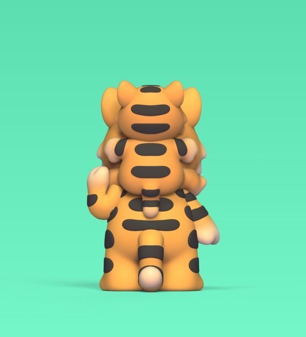 Tiger With Son 3D print model_2