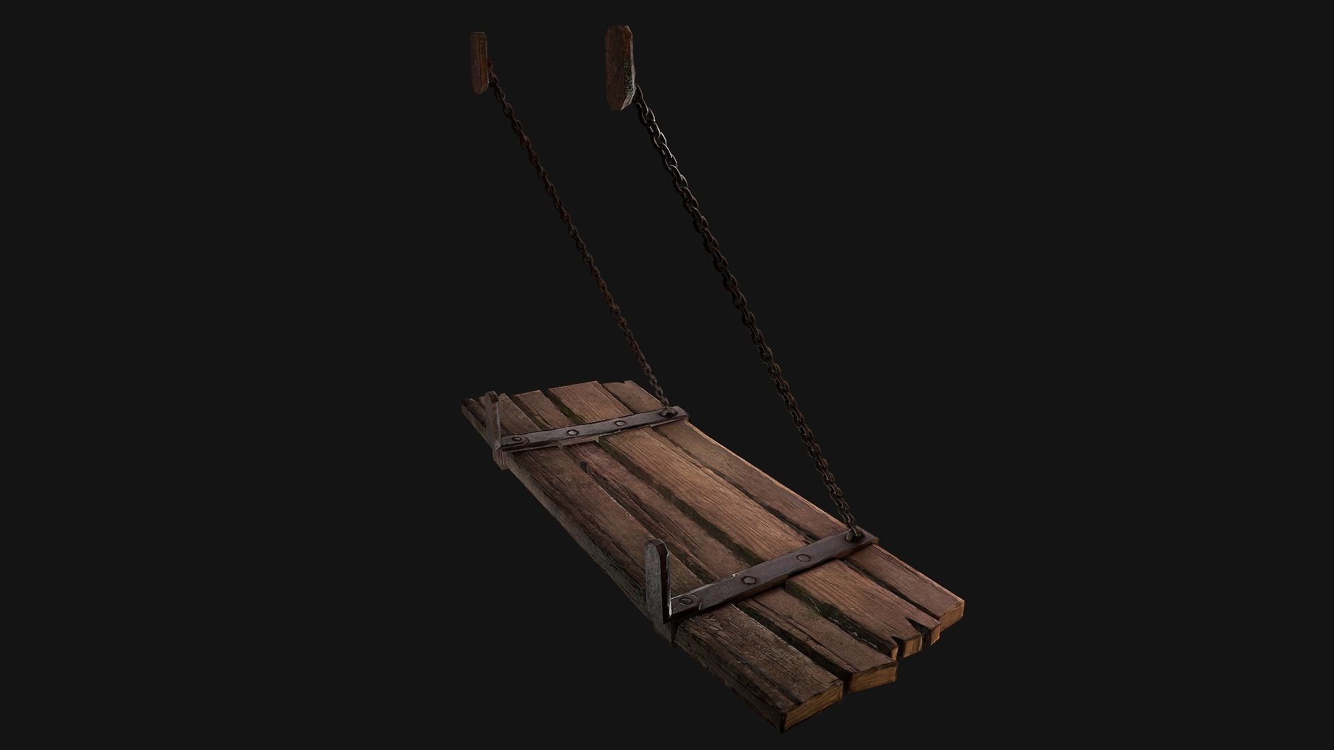 Medieval Prison Bed Low-poly 3D model_12