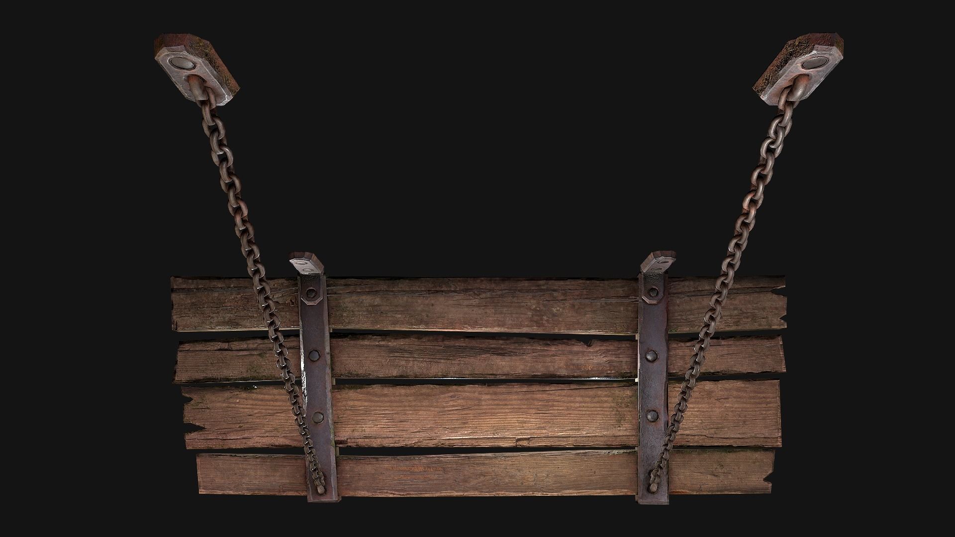 Medieval Prison Bed Low-poly 3D model_16