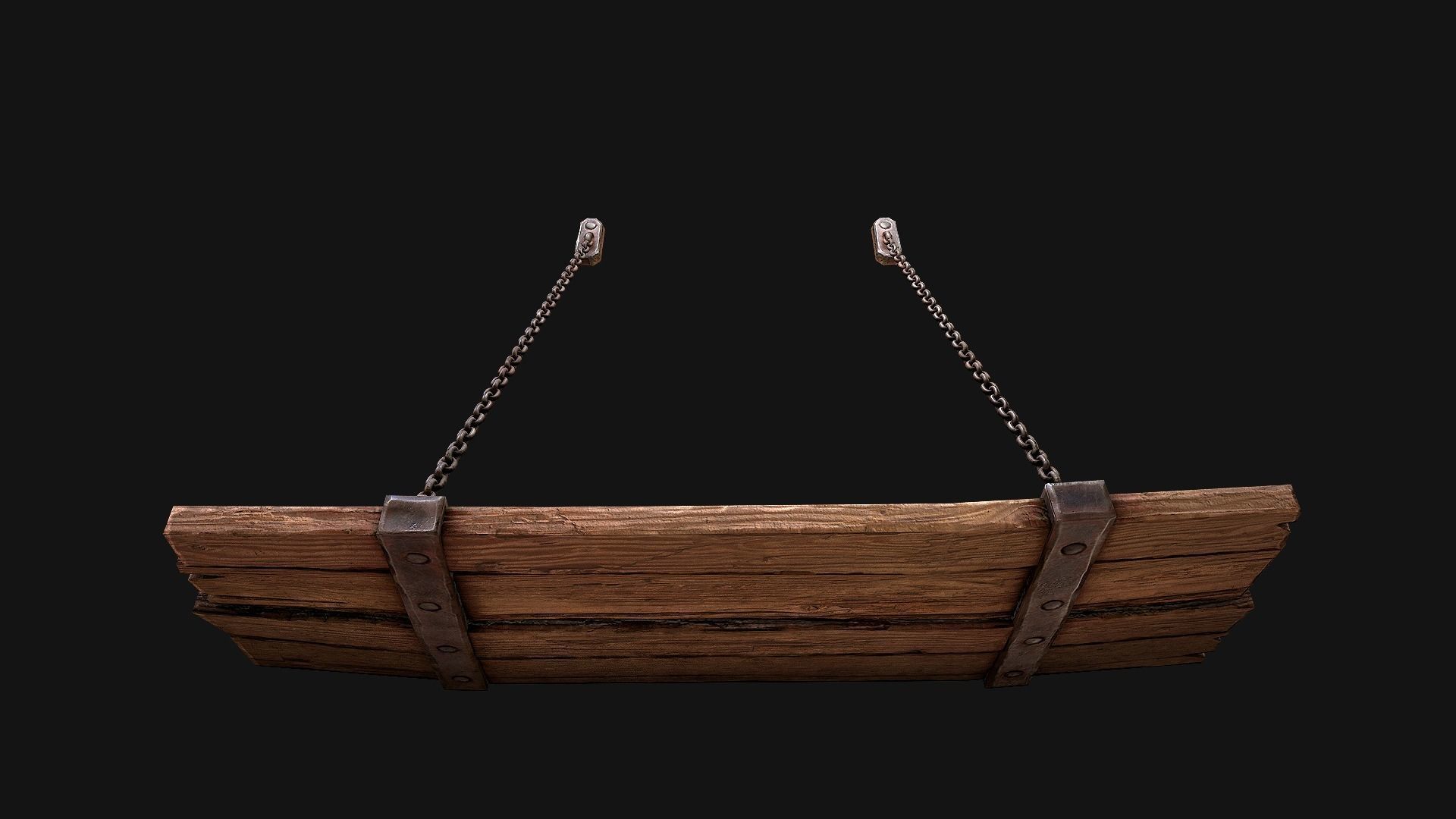 Medieval Prison Bed Low-poly 3D model_19