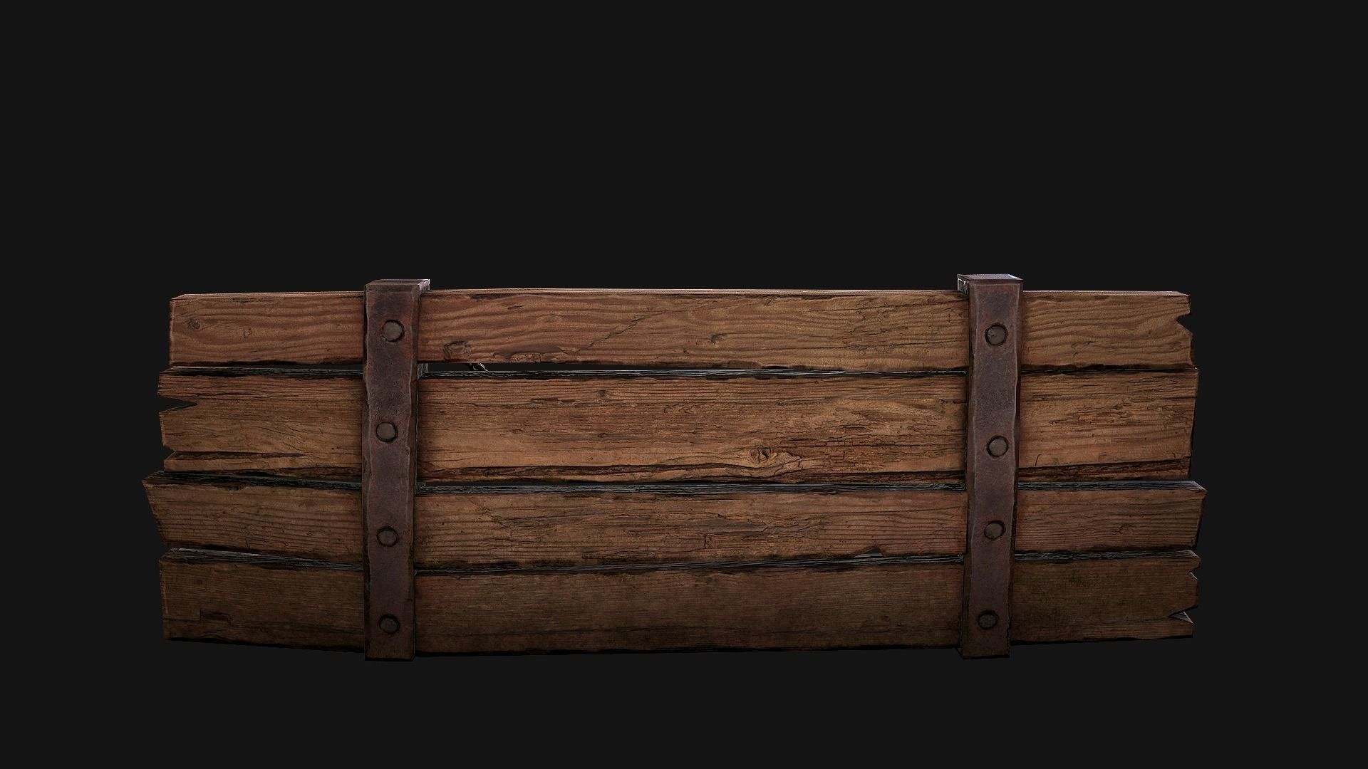 Medieval Prison Bed Low-poly 3D model_20