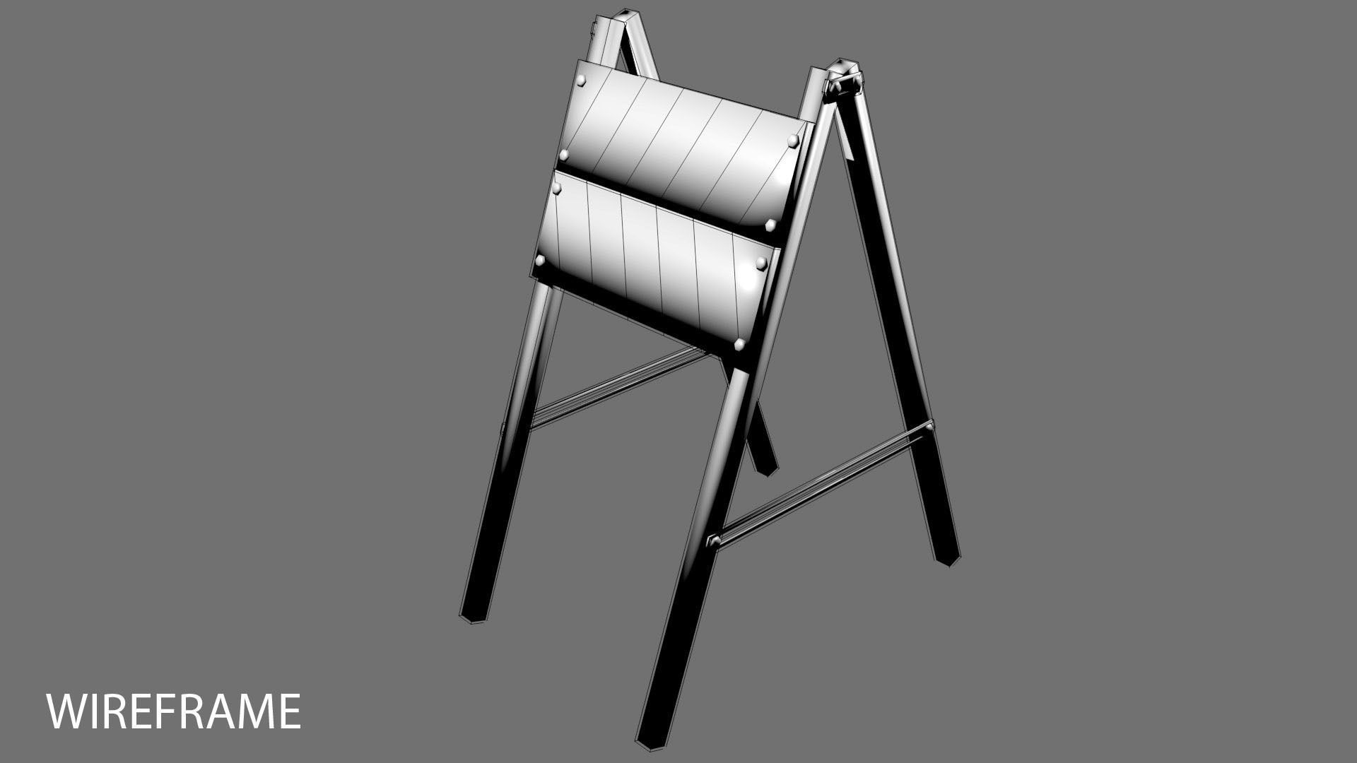 Traffic Barricade - A-Frane Type III 3D model_3