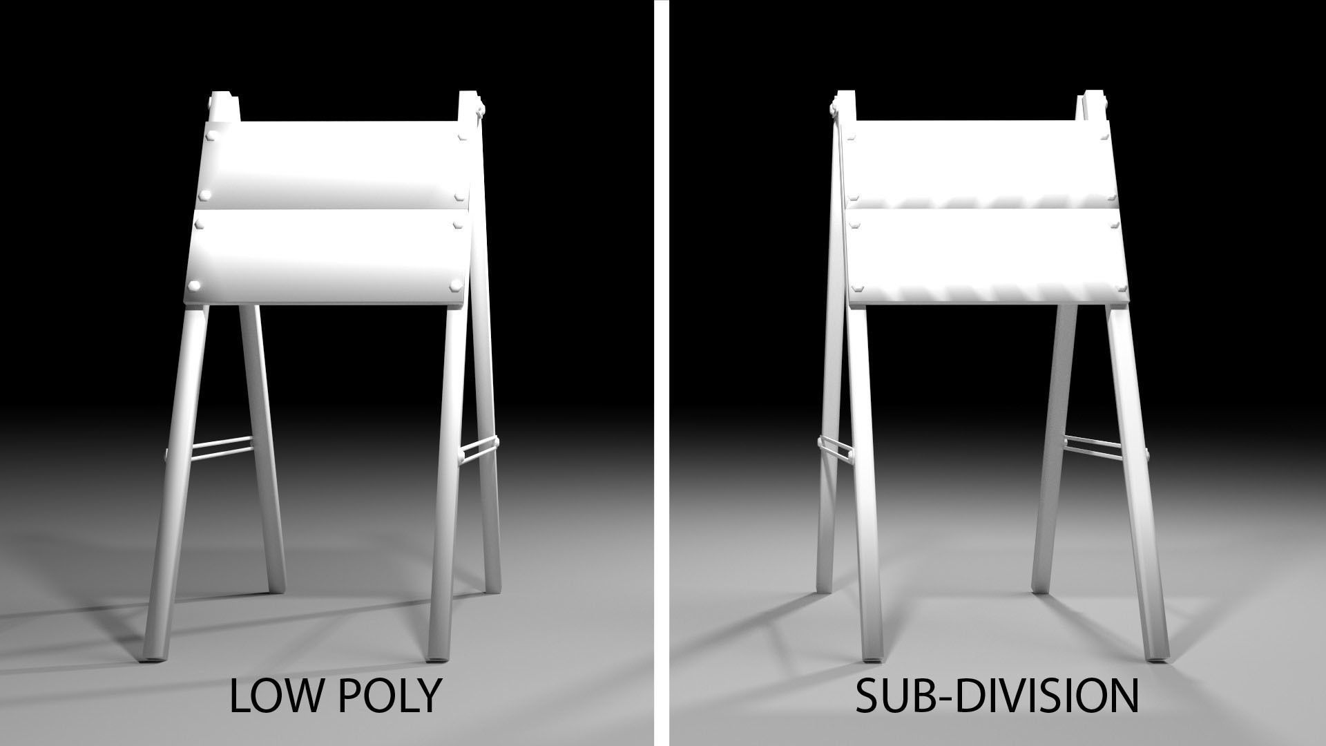 Traffic Barricade - A-Frane Type III 3D model_4