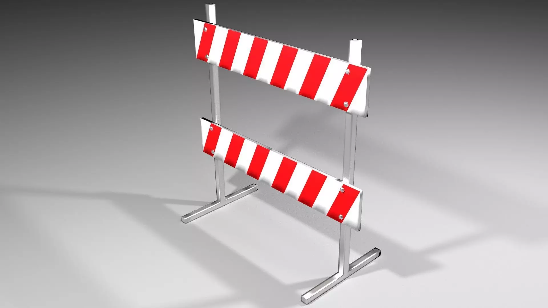 Traffic Barricade - Upright Type II 3D model_0