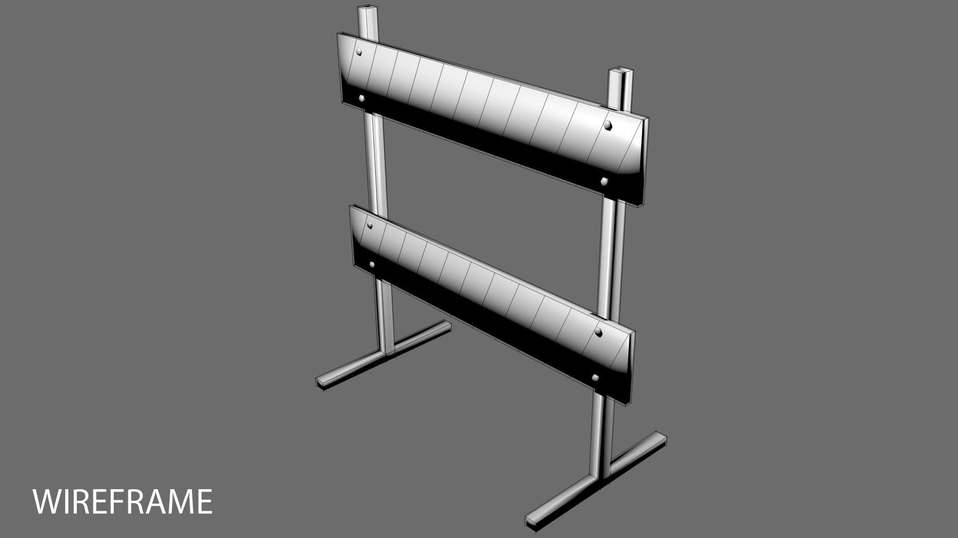 Traffic Barricade - Upright Type II 3D model_3
