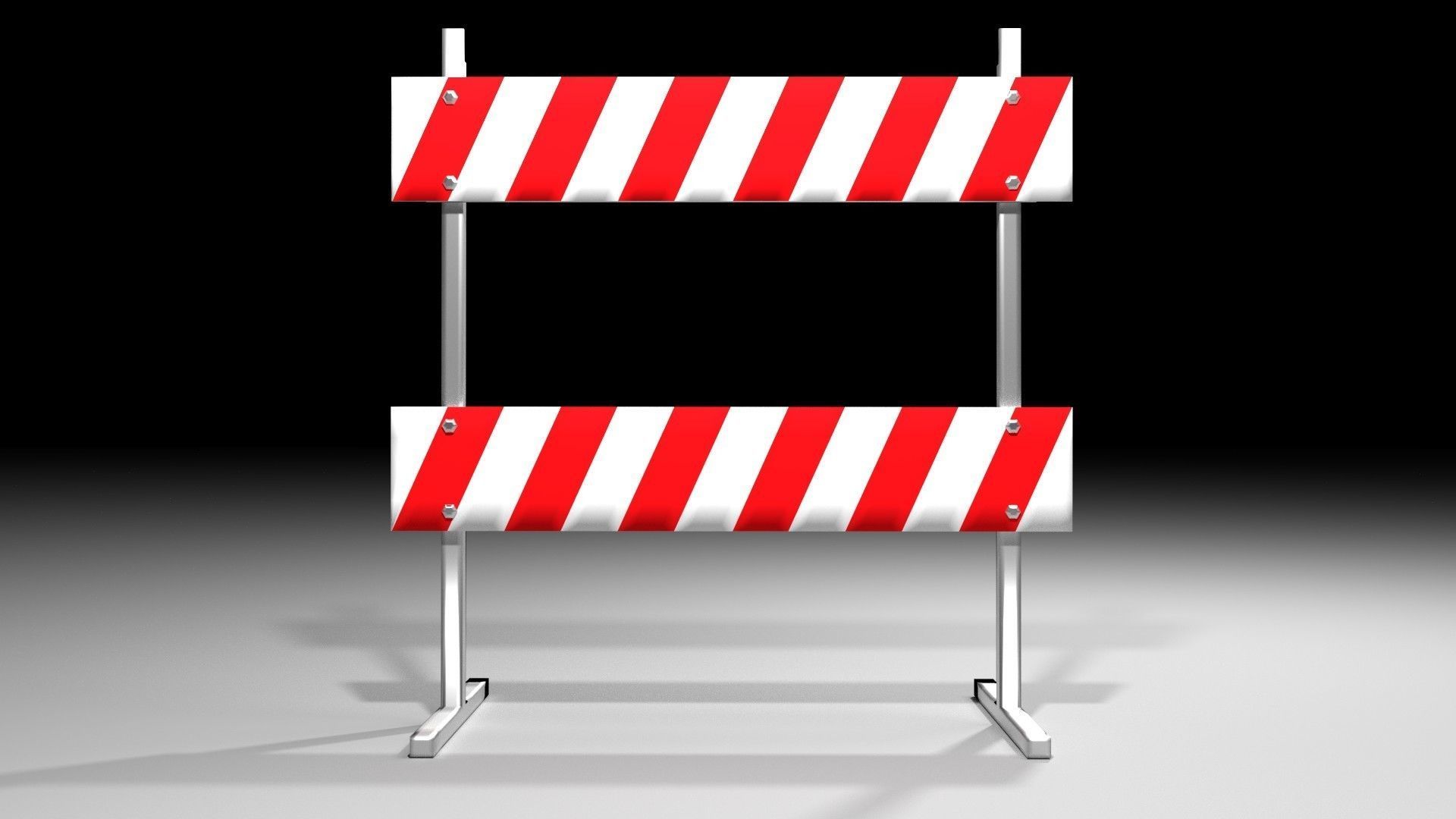 Traffic Barricade - Upright Type II 3D model_1