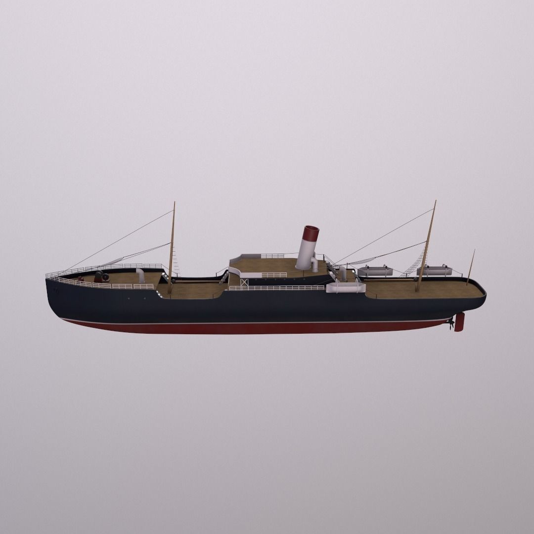 Watercraft britannia steamship 3D model_3