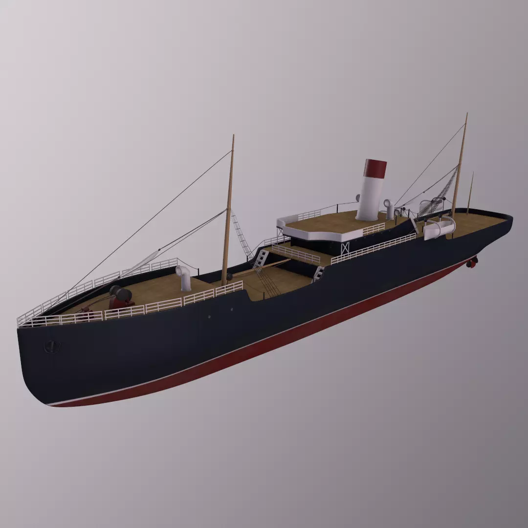 Watercraft britannia steamship 3D model_0