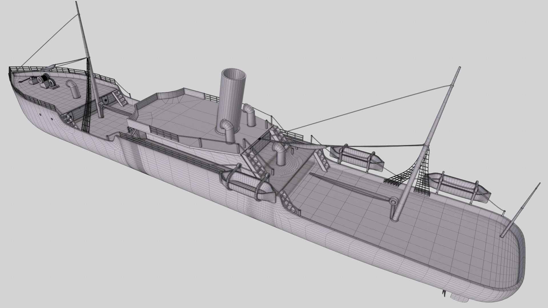 Watercraft britannia steamship 3D model_5