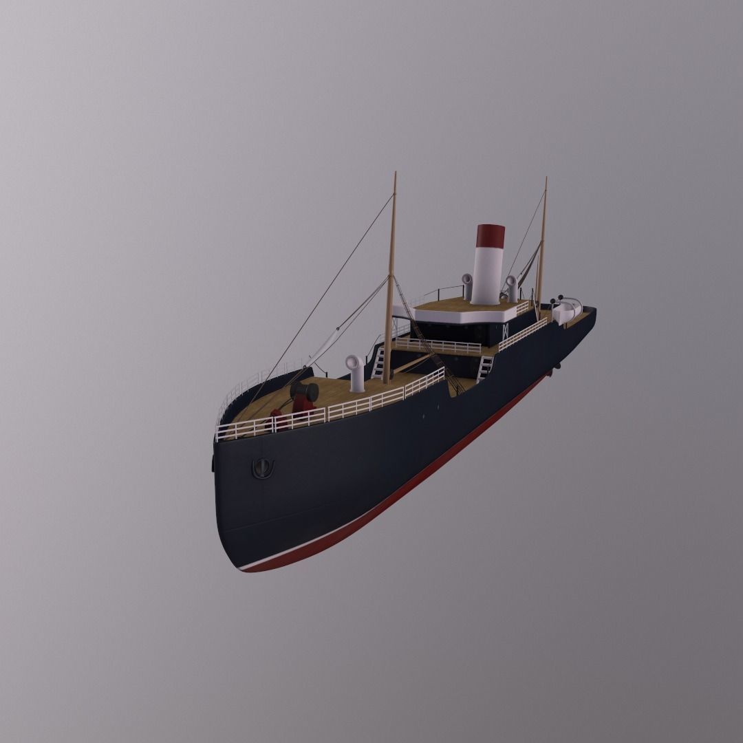 Watercraft britannia steamship 3D model_2