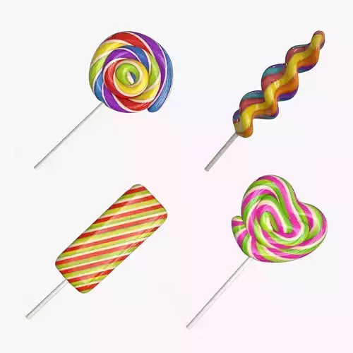 Lollipop collection on stick with stripes 