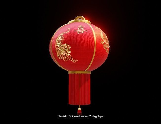 Realistic Chinese Lantern Collection 3D Model Pack 4