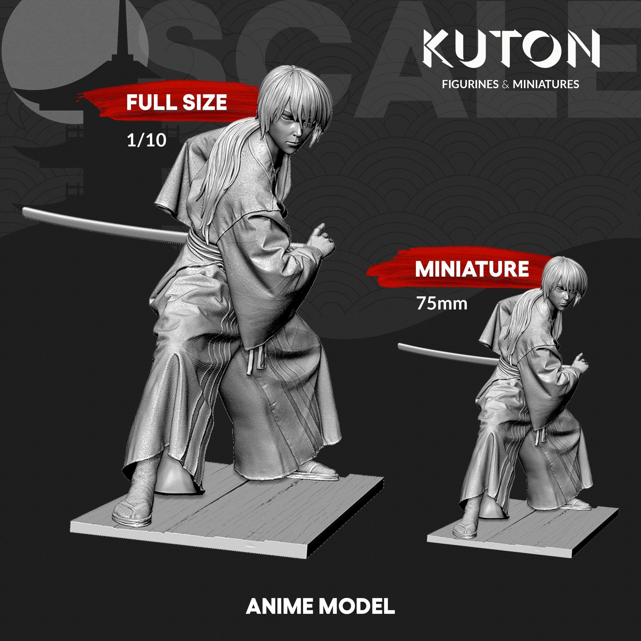 Kenshin Himura  3D print model_3