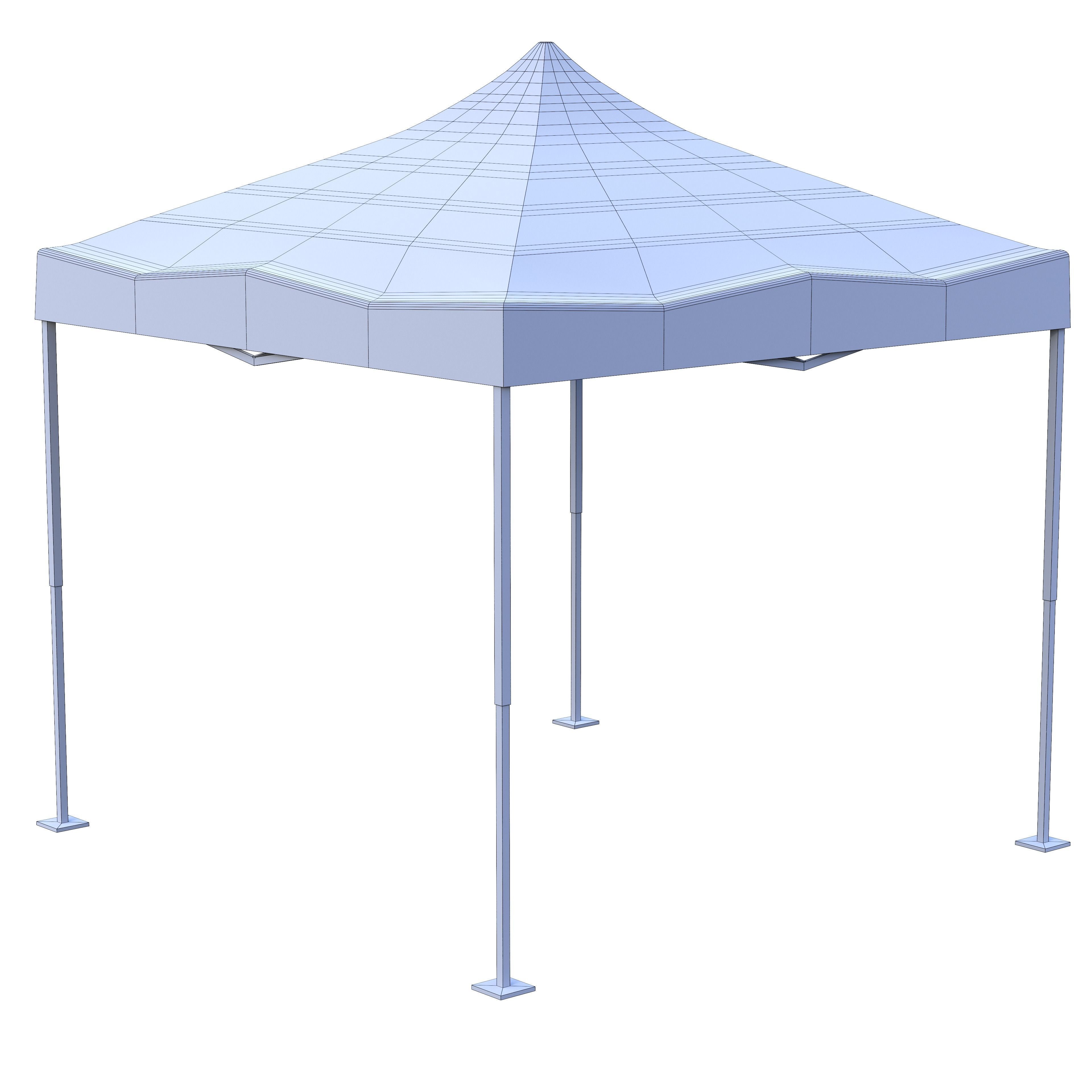 Food Tent Low-poly 3D model_4