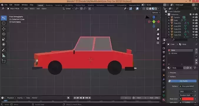 3d lowpoly car game asset 3d