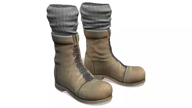 Mid Calf Mountain Trekking Boots With Socks