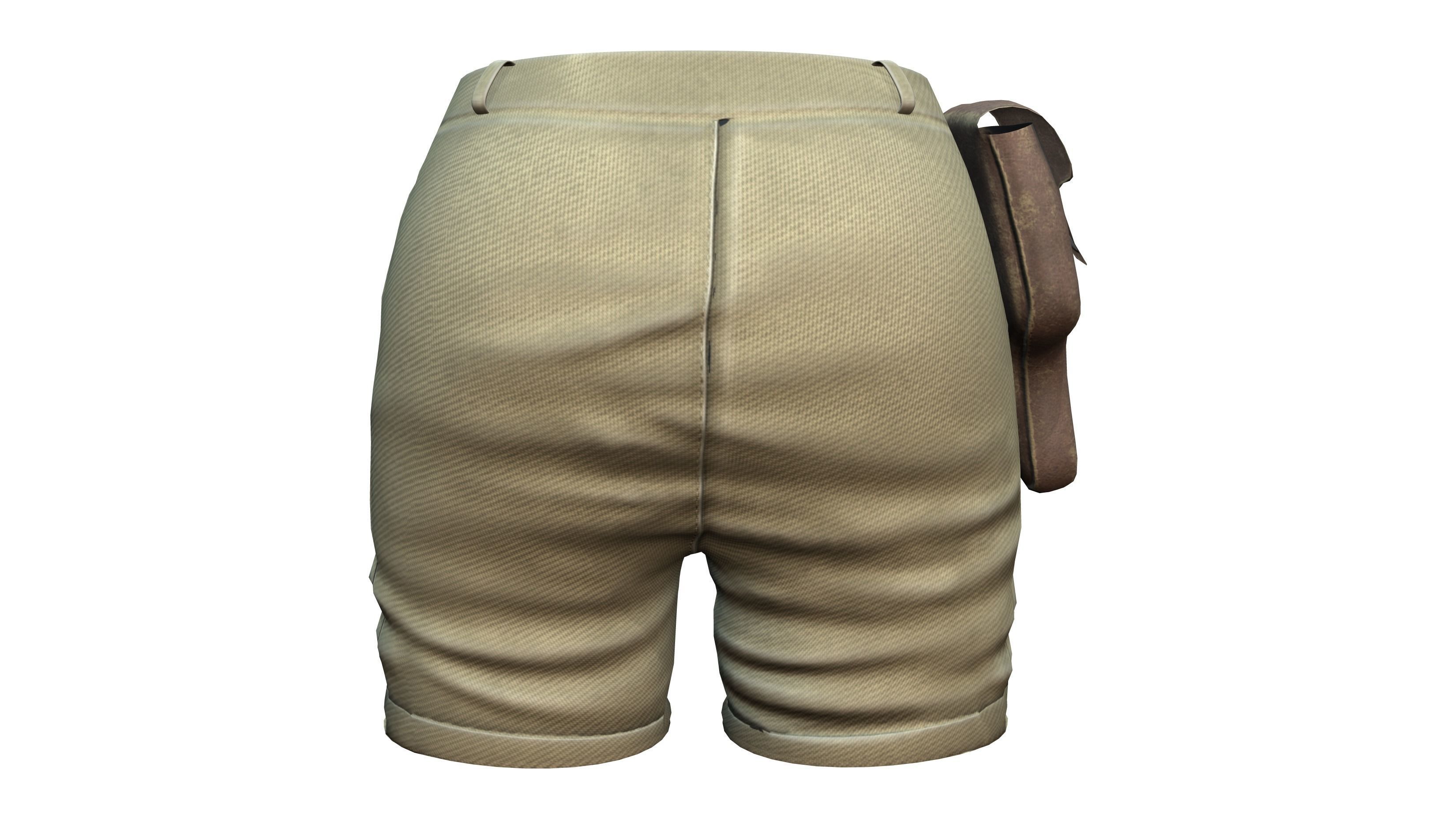 Safari Shorts Low-poly 3D model_4