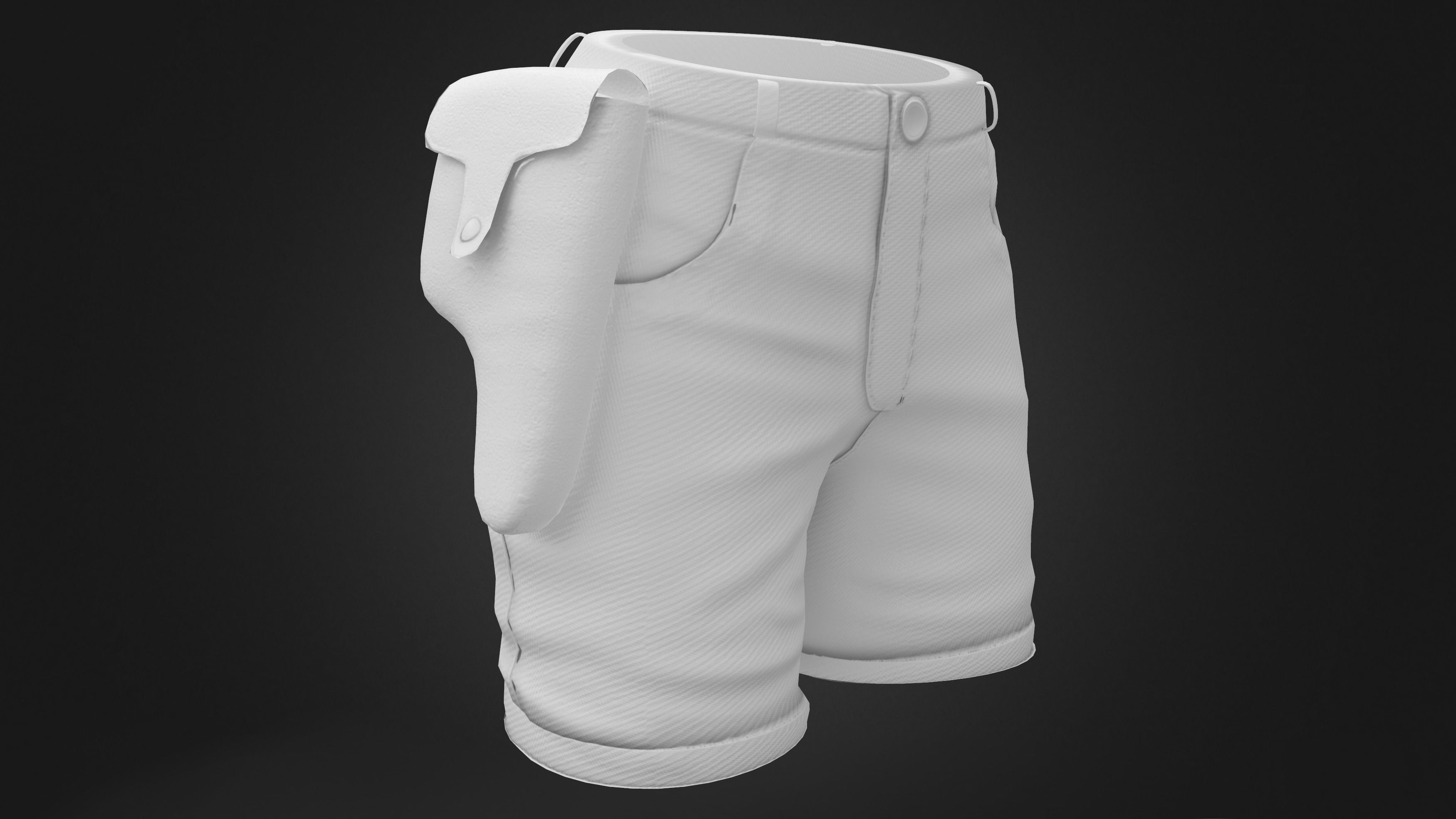 Safari Shorts Low-poly 3D model_8