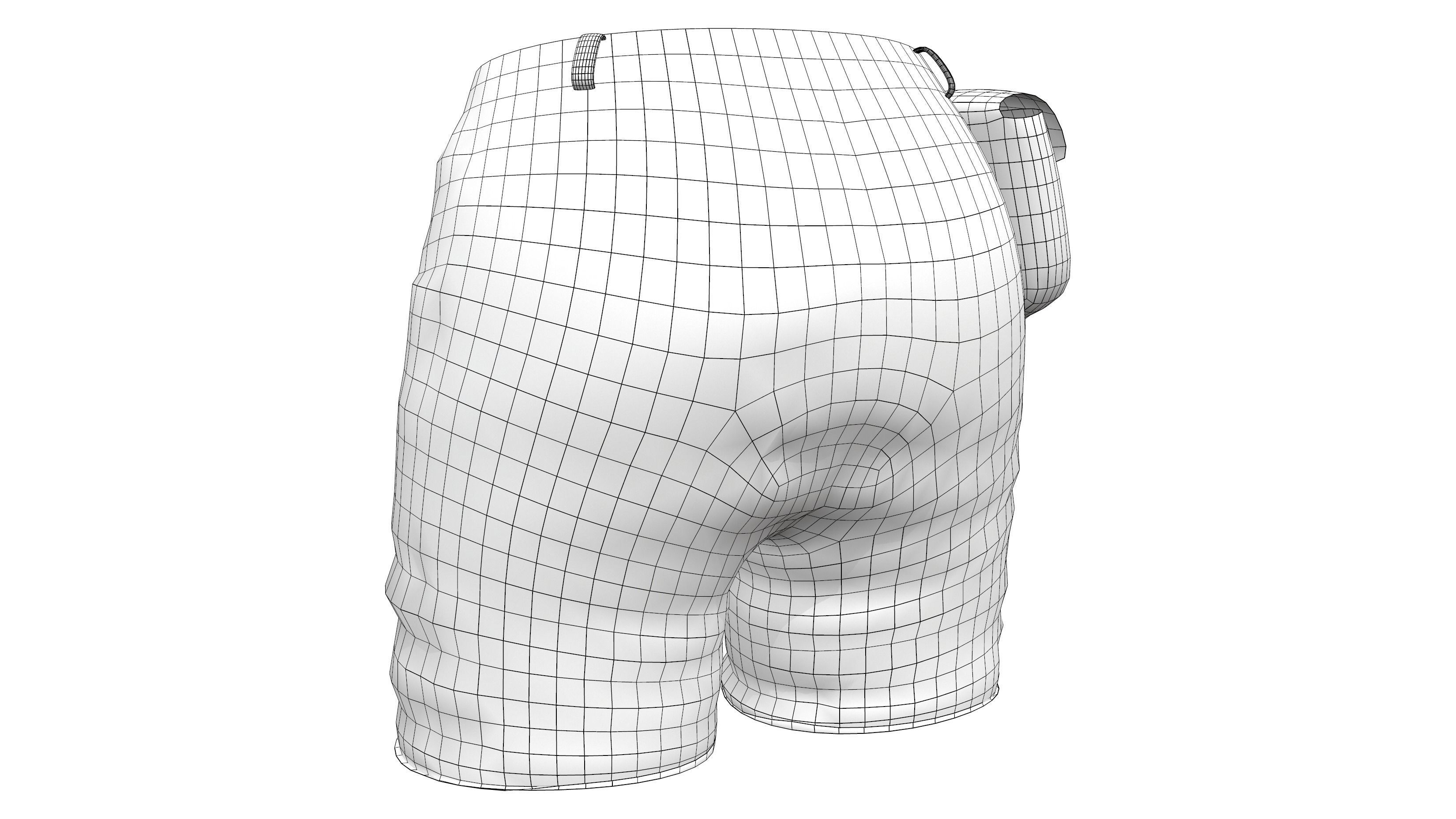 Safari Shorts Low-poly 3D model_7