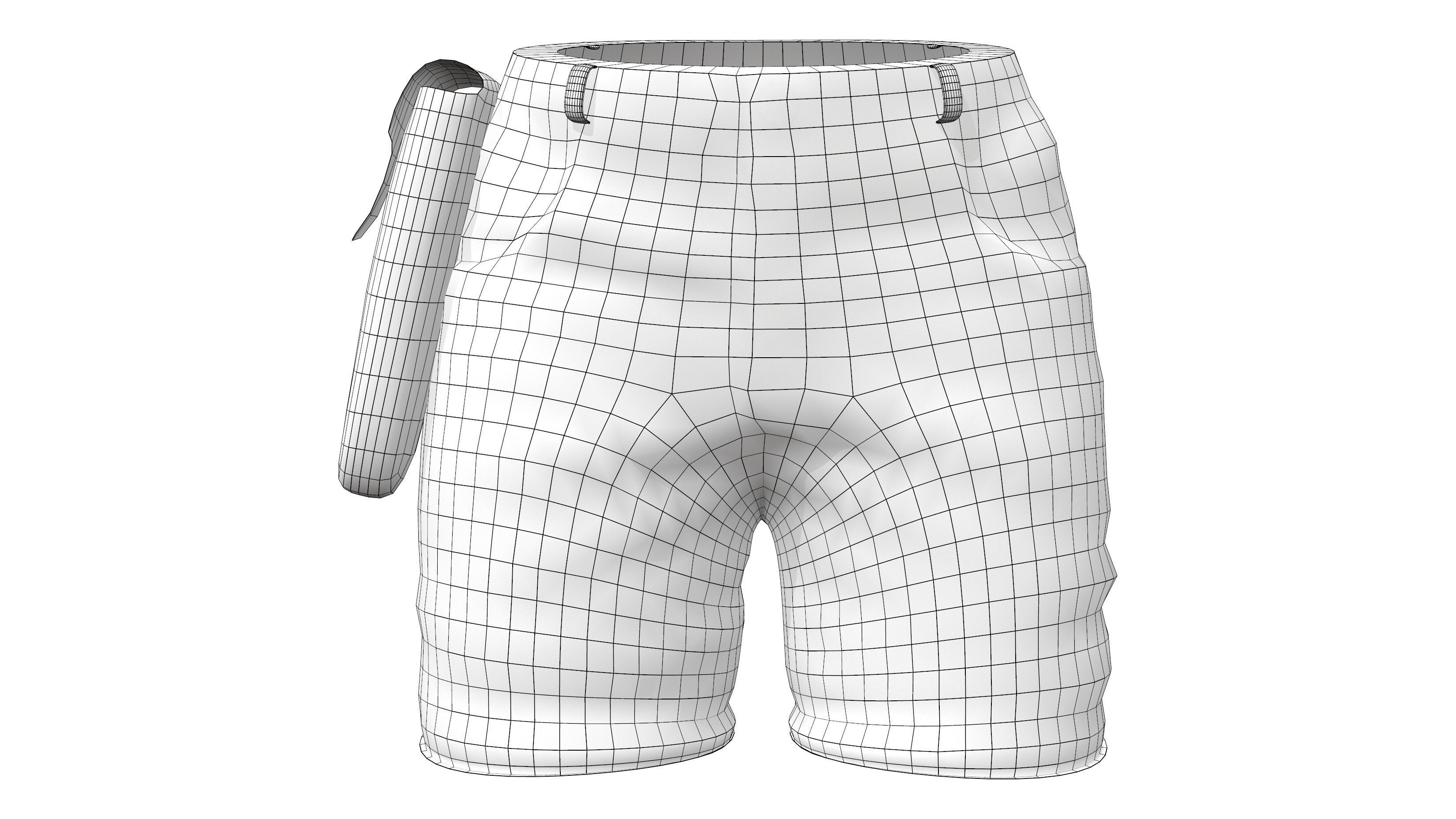 Safari Shorts Low-poly 3D model_6